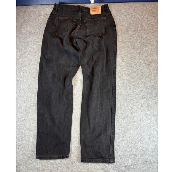 VTG 90s Levis 550 Jeans Women 16 Black Relaxed Fit Tapered Leg High Rise Red Tab - Picture 6 of 9